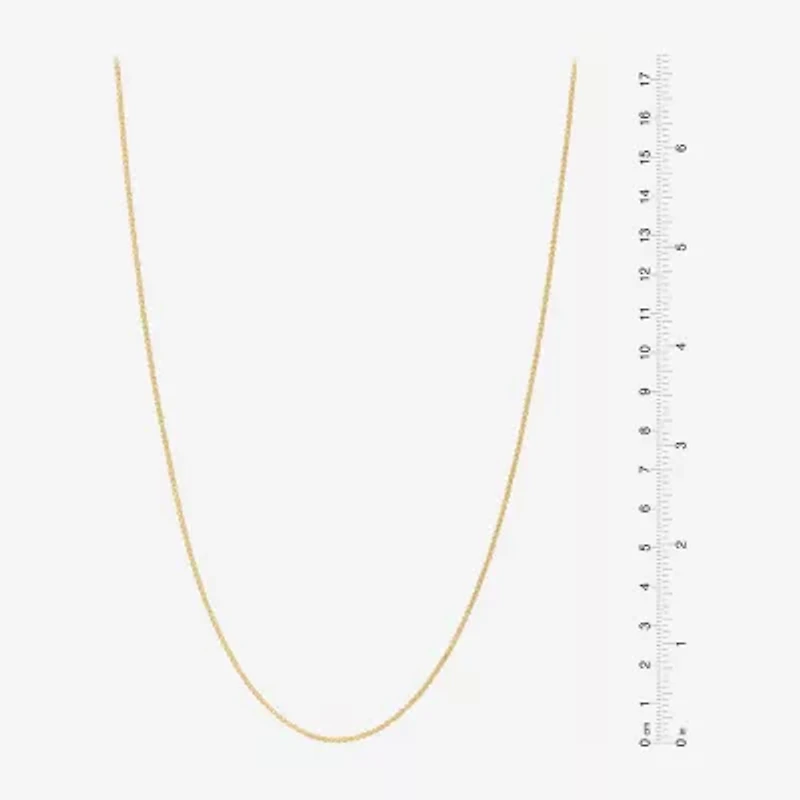 Made in Italy Womens 24K Gold Over Silver Sterling Silver 20 Inch Box Chain Necklace