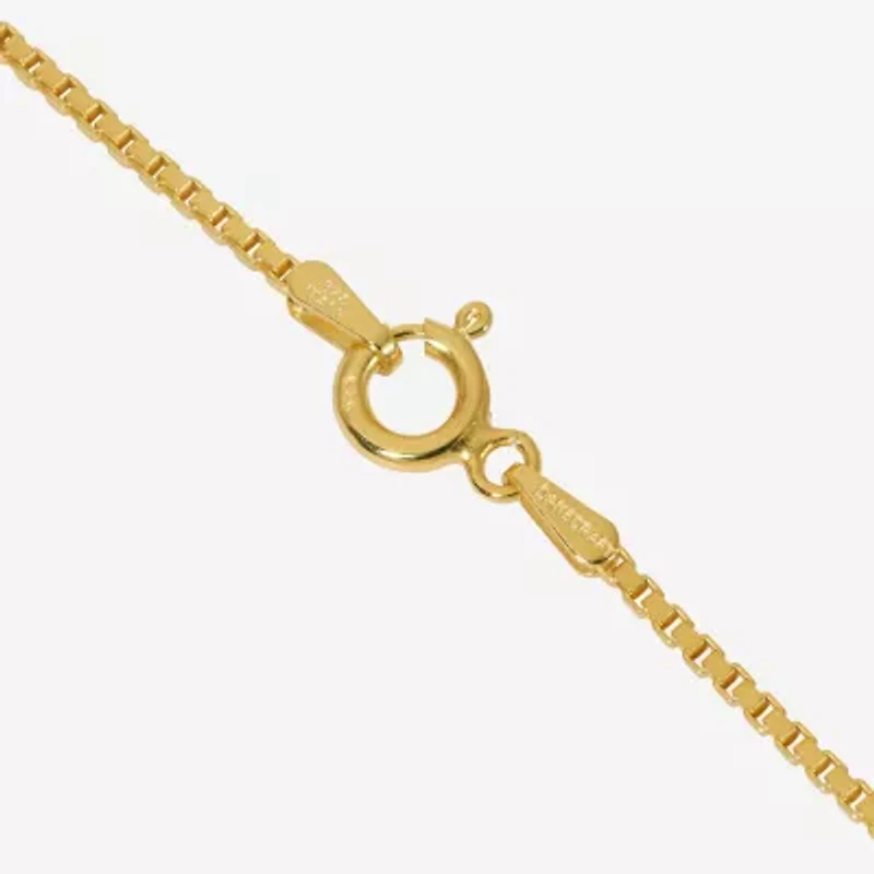 Made in Italy Womens 24K Gold Over Silver Sterling Silver 20 Inch Box Chain Necklace