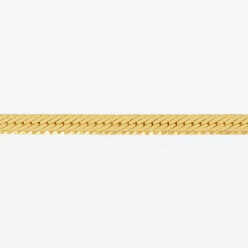 Made in Italy Womens 24K Gold Over Silver Inch Herringbone Chain Necklace