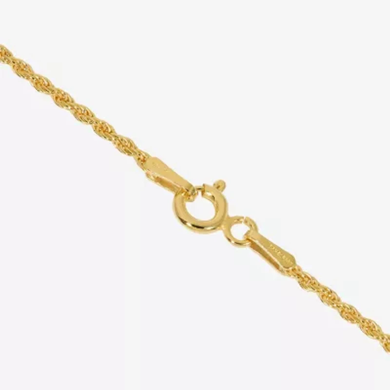 Made Italy 24K Gold Over Silver Sterling 16 Inch Solid Rope Chain Necklace