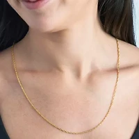 Made Italy Womens 24K Gold Over Silver Sterling 24 Inch Singapore Chain Necklace
