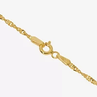 Made Italy Womens 24K Gold Over Silver Sterling 24 Inch Singapore Chain Necklace