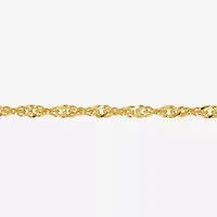 Made Italy Womens 24K Gold Over Silver Sterling 24 Inch Singapore Chain Necklace