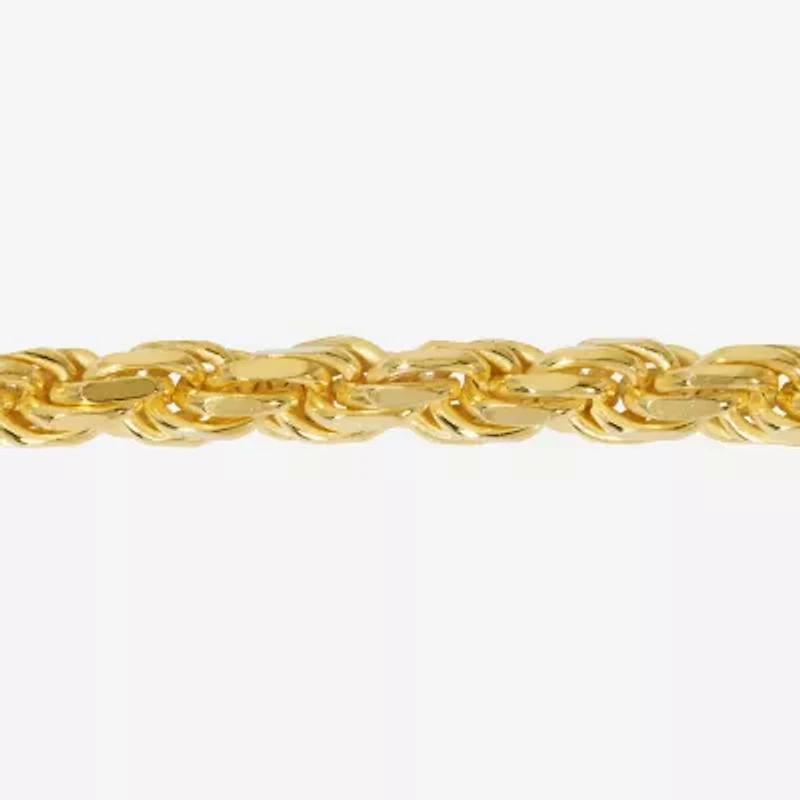 Made in Italy Mens 24K Gold Over Silver Sterling Silver 24 Inch Rope Chain Necklace