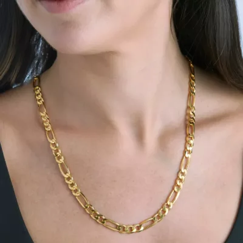 Made in Italy Womens 24K Gold Over Silver Inch Link Necklace
