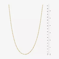 Made in Italy Womens 24K Gold Over Silver 24 Inch Singapore Chain Necklace