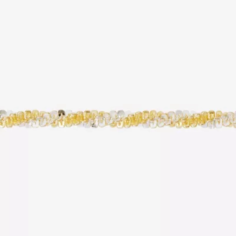 Made in Italy Womens 24K Gold Over Silver Inch Singapore Chain Necklace