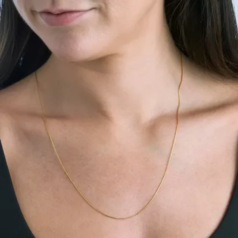 Made in Italy Womens 24K Gold Over Silver Sterling Silver 24 Inch Link Chain Necklace