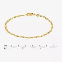Made in Italy Womens 24K Gold Over Silver Sterling Silver Solid 7.5 Inch Link Bracelet