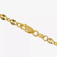 Made in Italy Womens 24K Gold Over Silver Sterling Silver Solid 7.5 Inch Link Bracelet