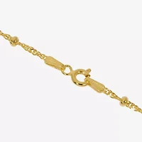 Made in Italy Womens 24K Gold Over Silver Sterling Silver 9 Inch Solid Bead Ankle Bracelet