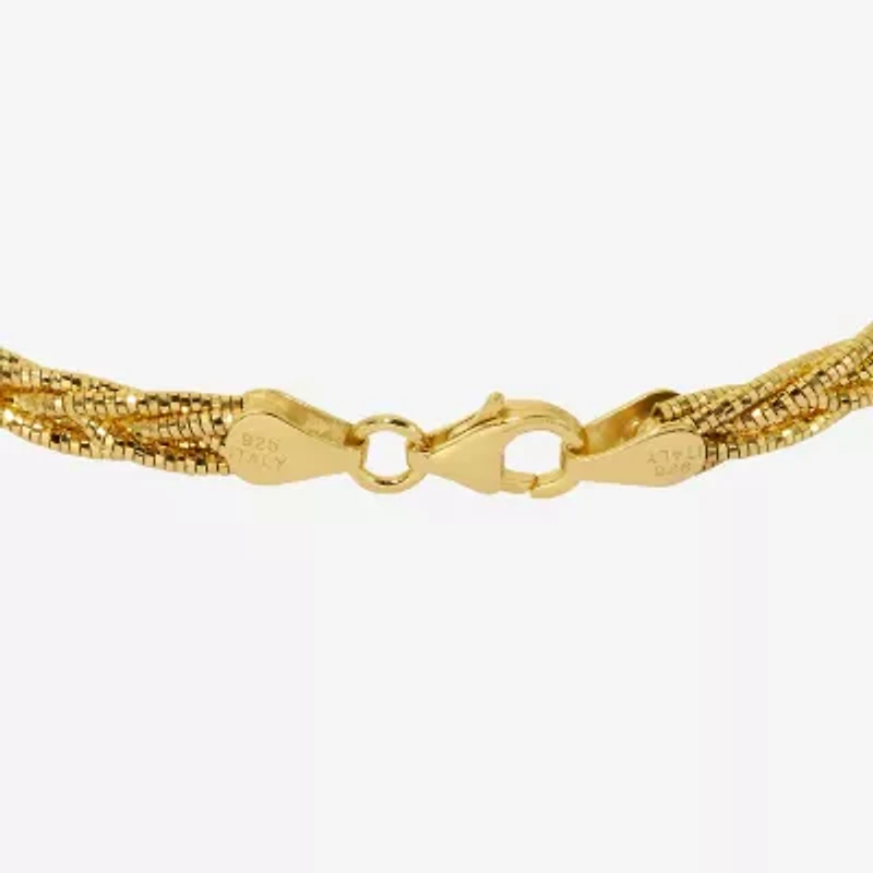 Made in Italy Womens 24K Gold Over Silver Charm Bracelet