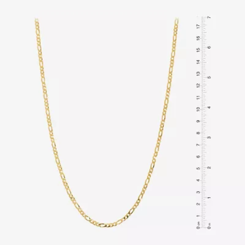 Made in Italy Womens 24K Gold Over Silver Inch Figaro Chain Necklace