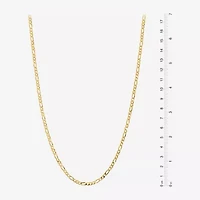 Made in Italy Womens 24K Gold Over Silver Inch Figaro Chain Necklace