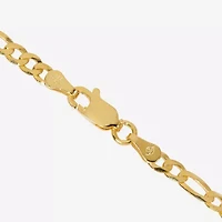Made in Italy Womens 24K Gold Over Silver Inch Figaro Chain Necklace