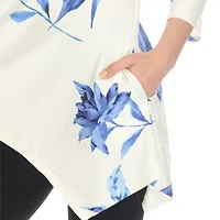 White Mark Womens Scoop Neck 3/4 Sleeve Tunic Top