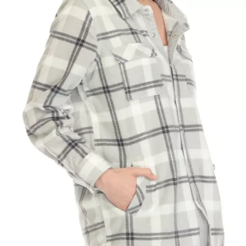 White Mark Womens Long Sleeve Cuffed Loose Fit Button-Down Shirt