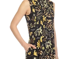 White Mark Womens Round Neck Sleeveless Tunic Top