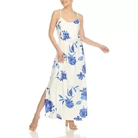 White Mark Womens Sleeveless Floral Maxi Dress