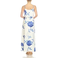White Mark Womens Sleeveless Floral Maxi Dress