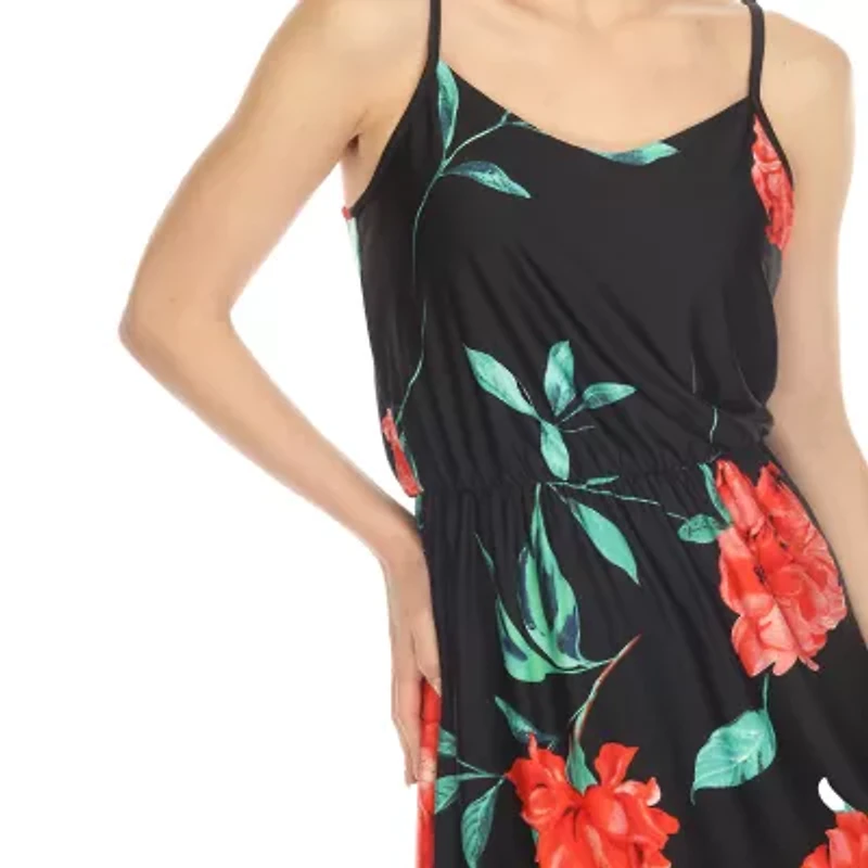 White Mark Womens Sleeveless Floral Maxi Dress