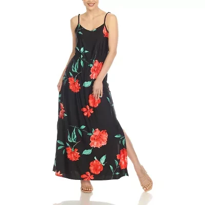White Mark Womens Sleeveless Floral Maxi Dress