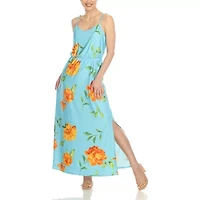 White Mark Womens Scoop Neck Sleeveless Maxi Dress