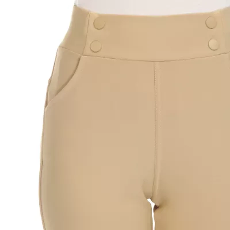 White Mark Womens Slim High Rise Pull-On Pant