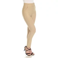 White Mark Womens Slim High Rise Pull-On Pant