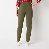 Liz Claiborne Emma Ponte Womens Tall Straight Mid Rise Ankle Pant