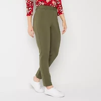 Liz Claiborne Emma Ponte Womens Tall Straight Mid Rise Ankle Pant