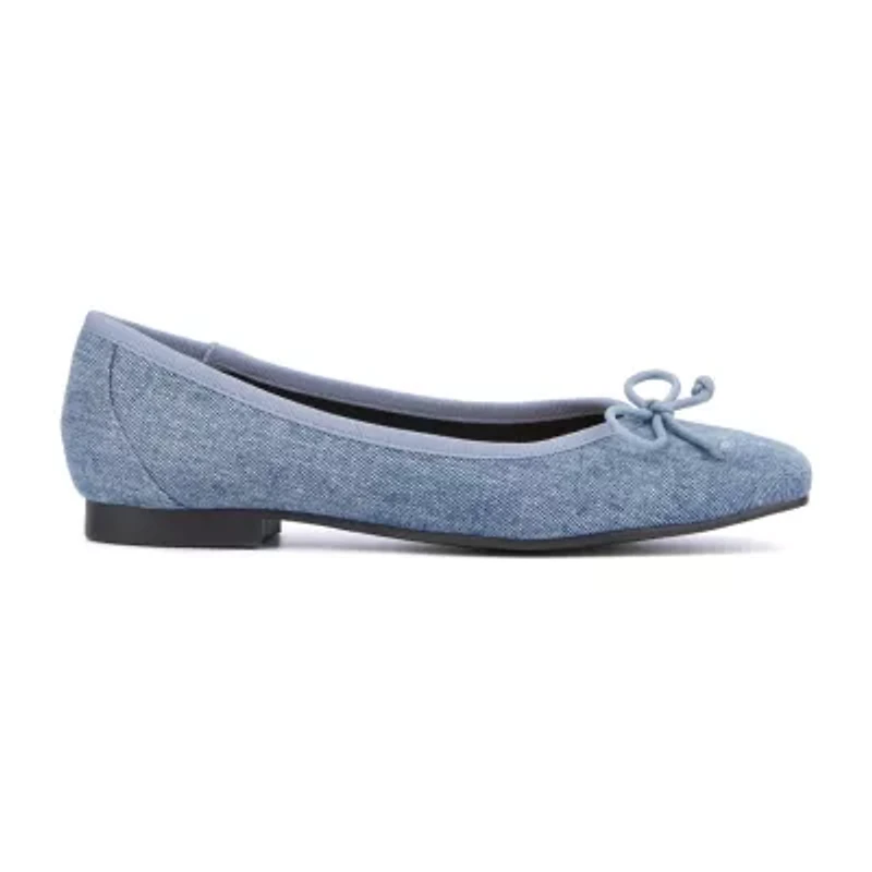 New York & Company Paulina Womens Square Closed Toe Ballet Flats
