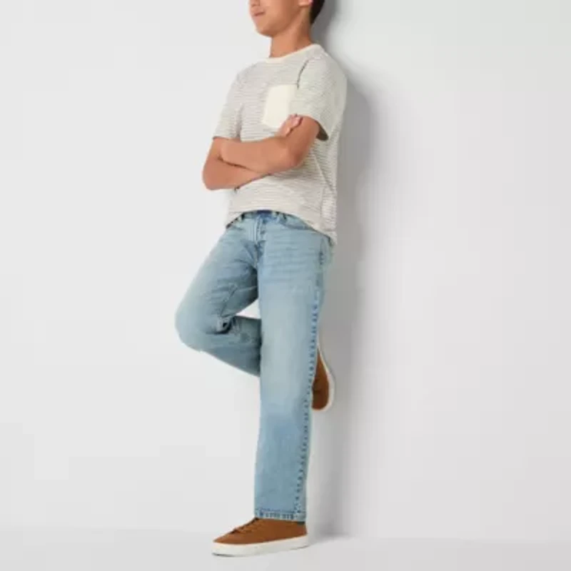 Thereabouts Little & Big Kid Boys Adjustable Waist Stretch Fabric Straight Leg Jean