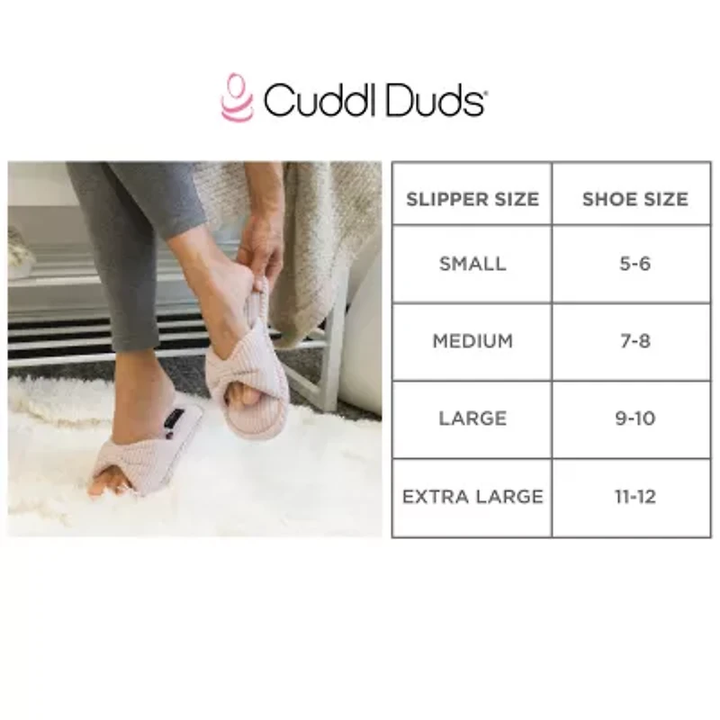 Cuddl Duds Corduroy Womens Slip-On Slippers