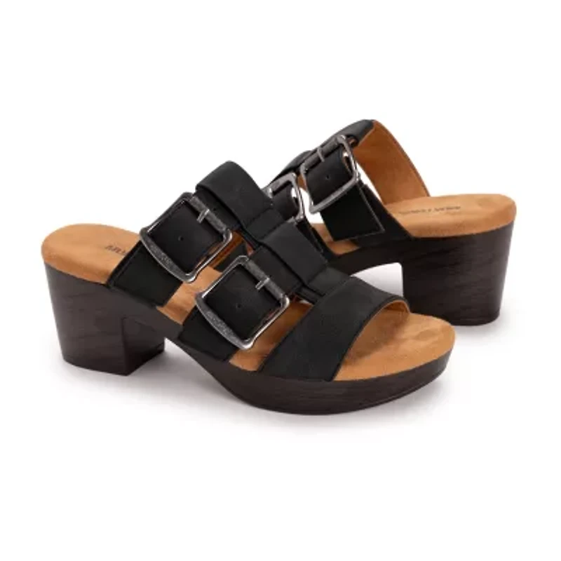 Muk Luks Womens Myra Heeled Sandals