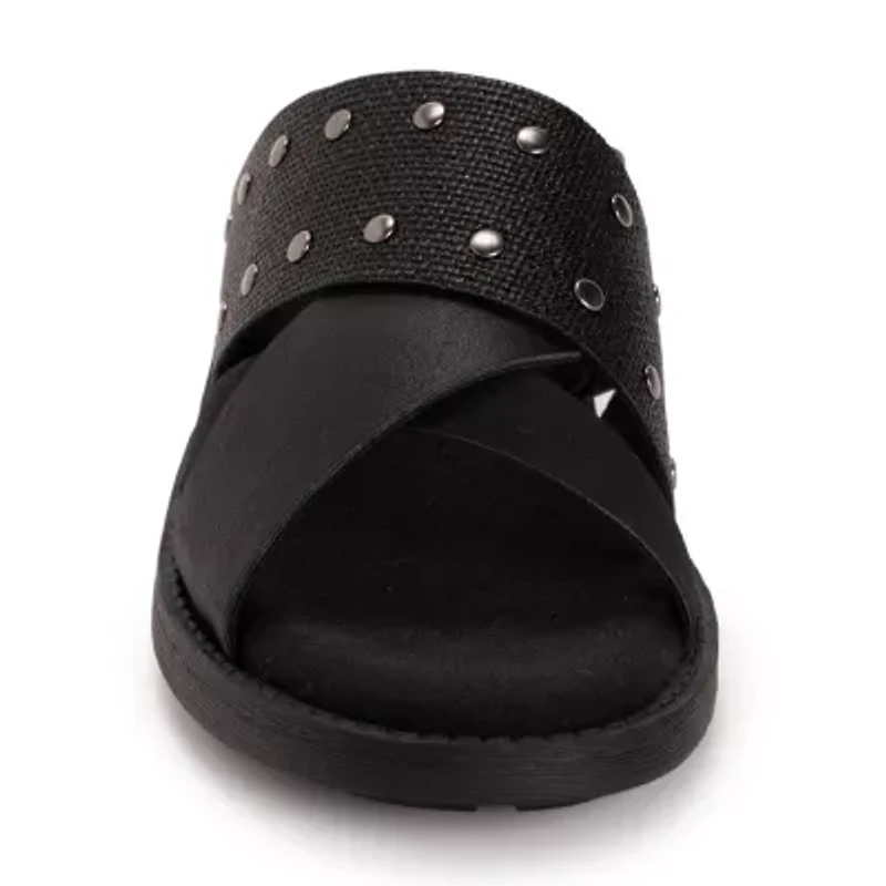 Muk Luks Womens Vittoria Sandal Criss Cross Strap Flat Sandals