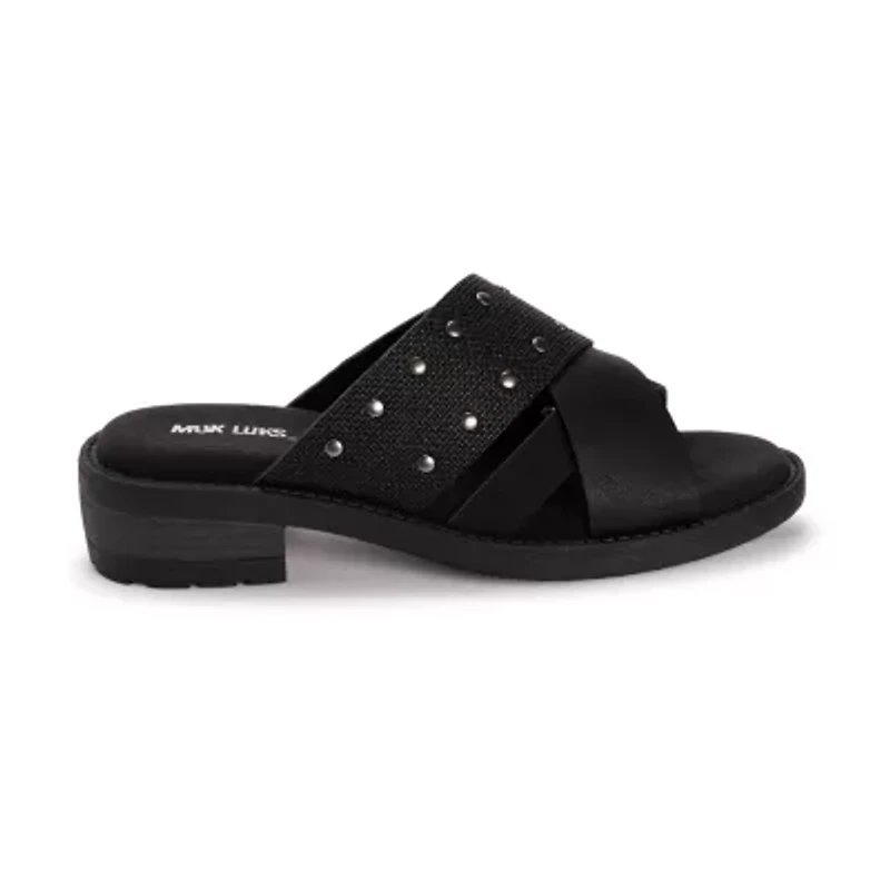 Muk Luks Womens Vittoria Sandal Criss Cross Strap Flat Sandals