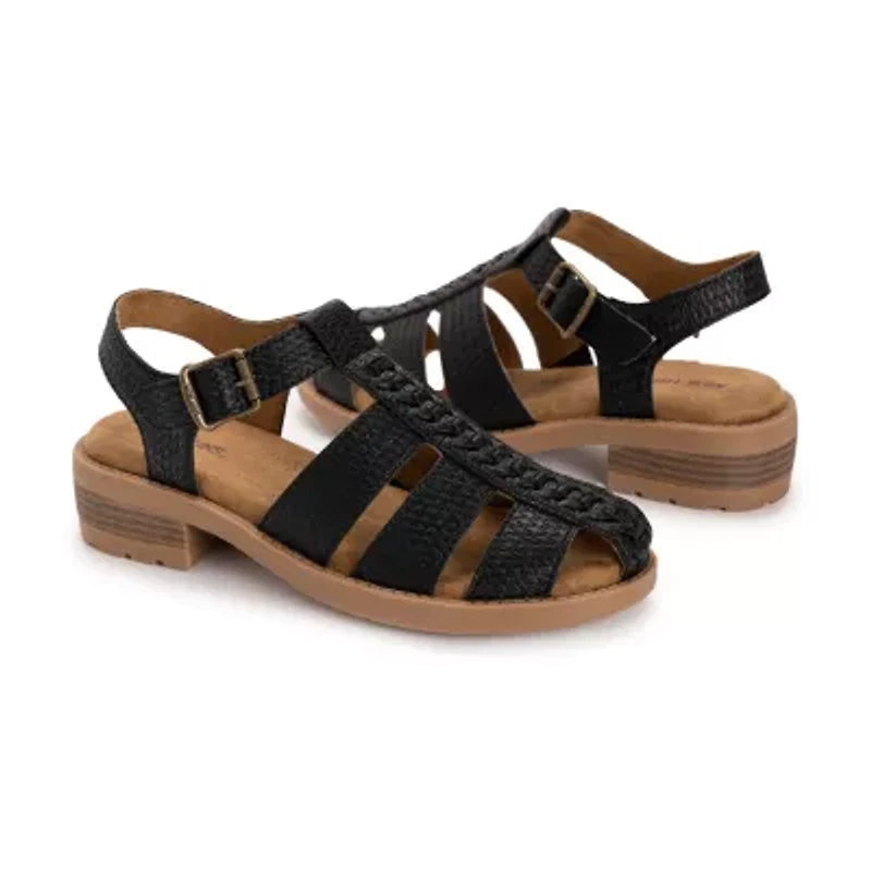 Muk Luks Vanilla Fisherman Womens Round Closed Toe Loafers