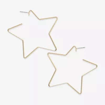 Bijoux Bar Womens 70.9mm Star Hoop Earrings