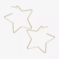 Bijoux Bar Womens 70.9mm Star Hoop Earrings
