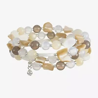 Liz Claiborne Womens White Mother Of Pearl Wrap Bracelet