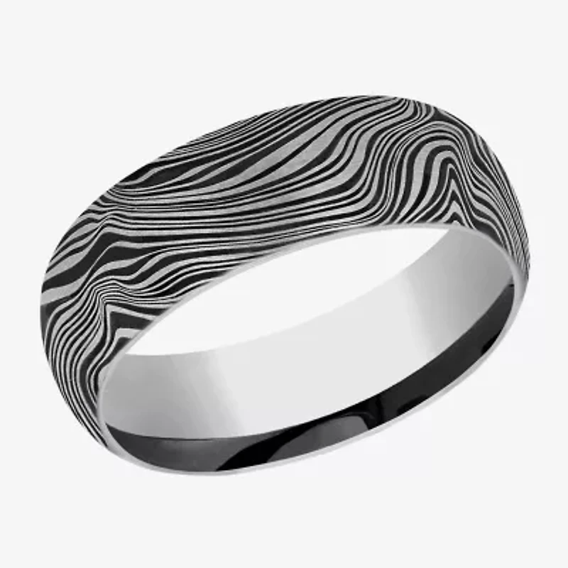 Marble Pattern Mens 8MM Tungsten Wedding Band
