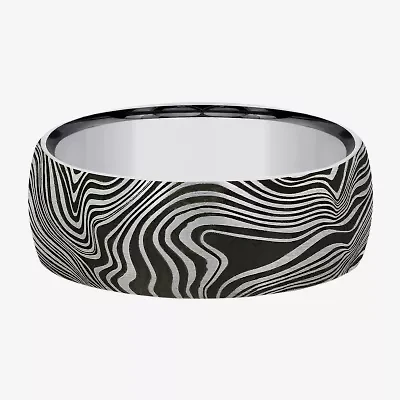 Marble Pattern Mens 8MM Tungsten Wedding Band