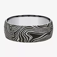 Marble Pattern Mens 8MM Tungsten Wedding Band