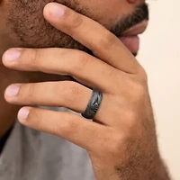 Marble Pattern Mens 8MM Tungsten Wedding Band