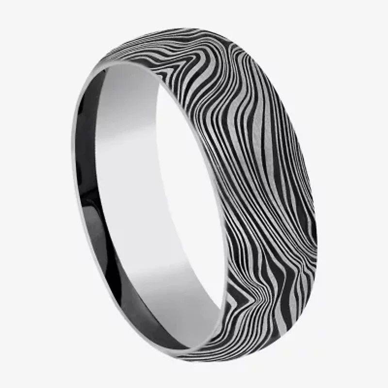Marble Pattern Mens 8MM Tungsten Wedding Band