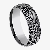 Marble Pattern Mens 8MM Tungsten Wedding Band