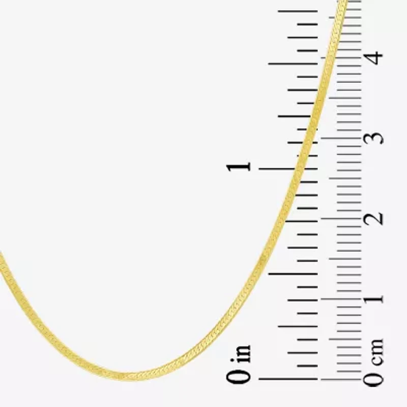 Made in Italy Womens 10K Gold 16 Inch Herringbone Chain Necklace