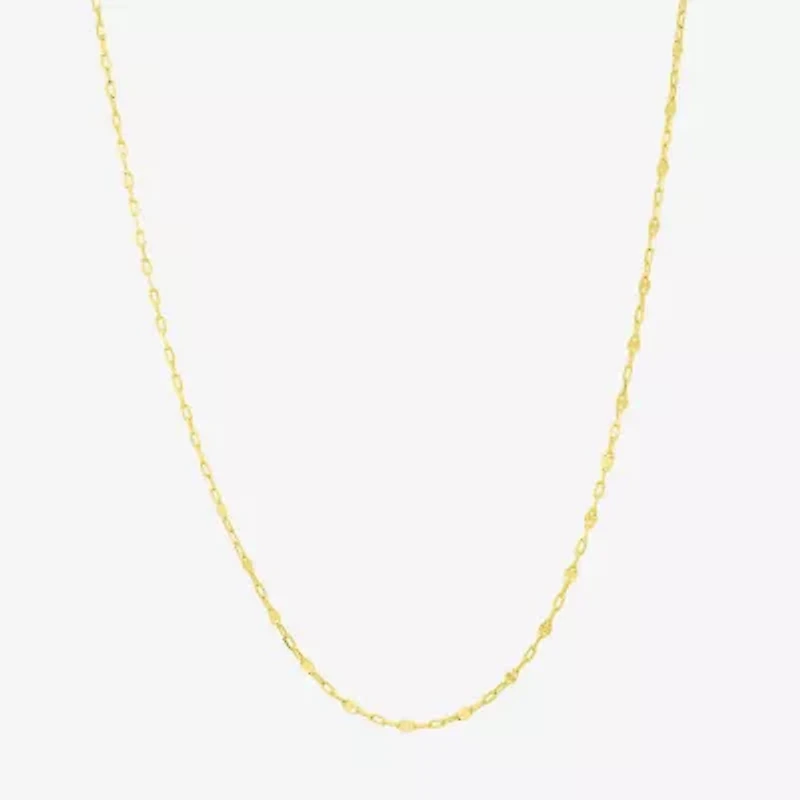 Made in Italy Womens 10K Gold 18 Inch Cable Chain Necklace