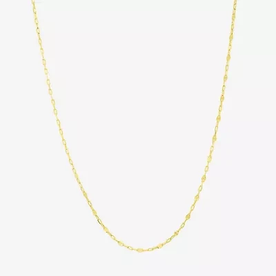 Made in Italy Womens 10K Gold 18 Inch Cable Chain Necklace